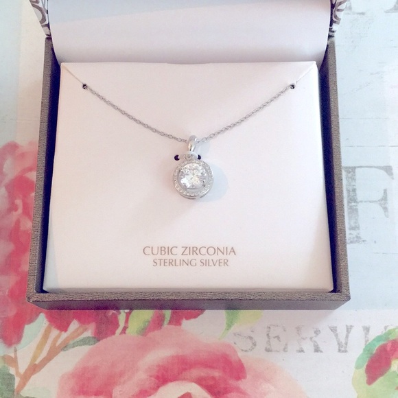 NWT ✨ Giani Bernini Halo Pendant Necklace CZ/Sterling 18” - Picture 5 of 13